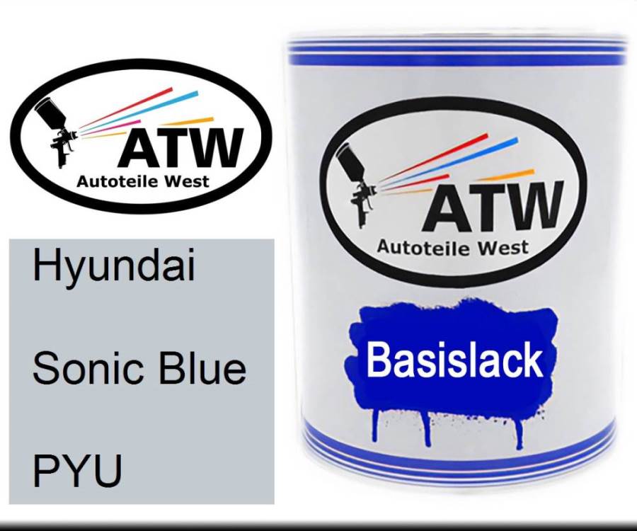 Hyundai, Sonic Blue, PYU: 1L Lackdose, von ATW Autoteile West.